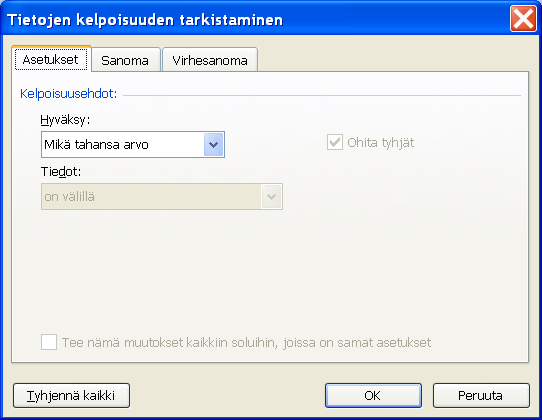 osoita ja napsauta tiedot valikkoa 6. osoita ja napsauta kelpoisuustarkistus 7.