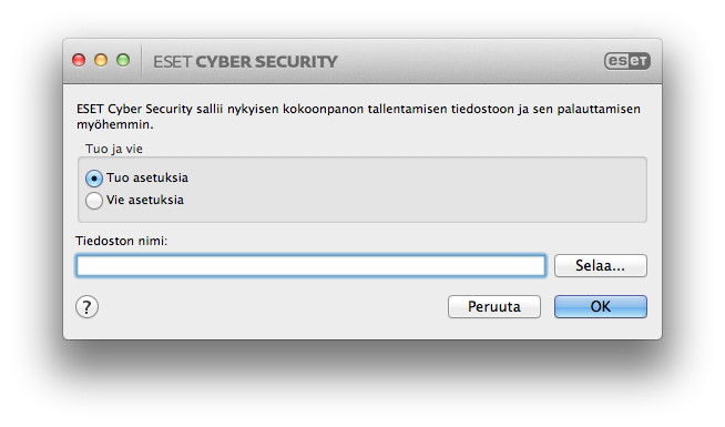 10.1 Hälytykset ja ilmoitukset Hälytykset ja ilmoitukset -kohdassa voit määrittää, miten uhkahälytykset ja järjestelmäilmoitukset käsitellään tuotteessa ESET Cyber Security.