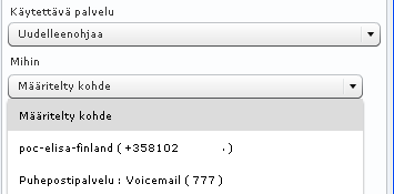 Elisa Oyj Elisa Ring 46 (58) Uudelleenohjaus tai hylkää (estolista) Määritä uusi soitonsiirto ja käytä Uudelleenohjaus/hylkää palvelua seuraavasti: 1 Valitse Soitonsiirrot.