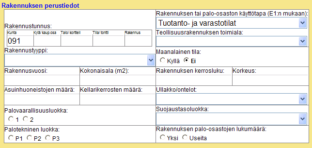 98 (238) D.3.2 Kohteen tiedot D.3.2.1 Rakennustunnus Tulipalon kohteena olleen rakennuksen rakennustunnus.