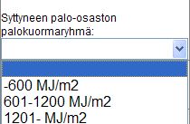 115 (238) D.3.3.4 Syttyneen palo-osaston palokuormaryhmä Arvioidaan syttymisosaston palokuormaryhmä.