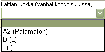 132 (238) Kirjataan lattian luokka. Pinnat määritellään paikalla todettujen materiaalien mukaan. Täytetään mikäli Vaikutus = Hidasti paloa tai Edisti paloa.