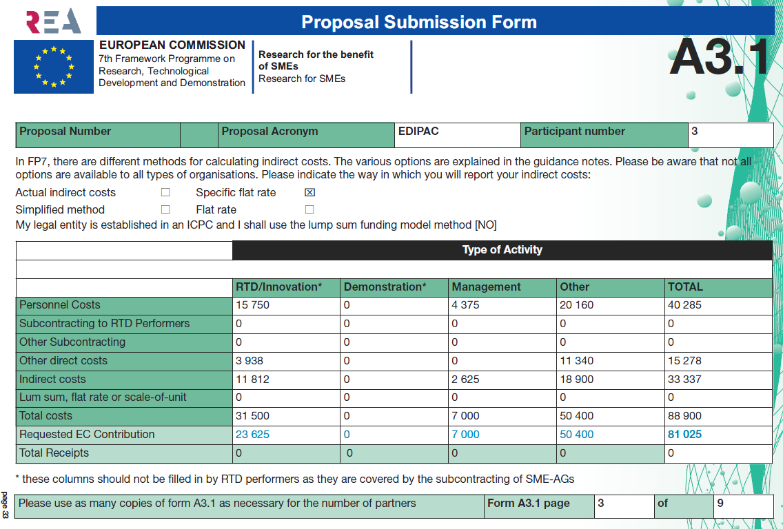 SME projektin budjetointi