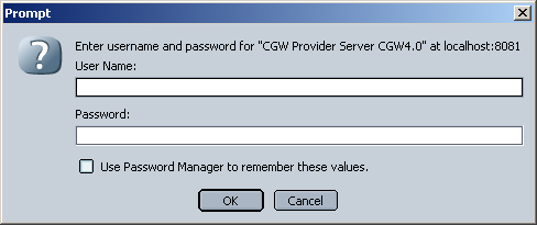 12 (44) 4.3 Ota yhteys CGW4:ään WWW-selaimella Kun uusi Provider Server ohjelma on käynnissä, ota yhteys ylläpitokäyttöliittymään WWW selaimella.
