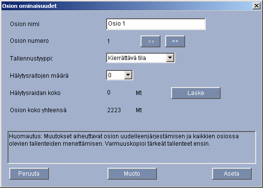 VIP X1600 Määrtys Web-selamella f 53 5.18.4 Oson muokkaus Vot muuttaa oson määrtystä koska tahansa.! VAROITUS!