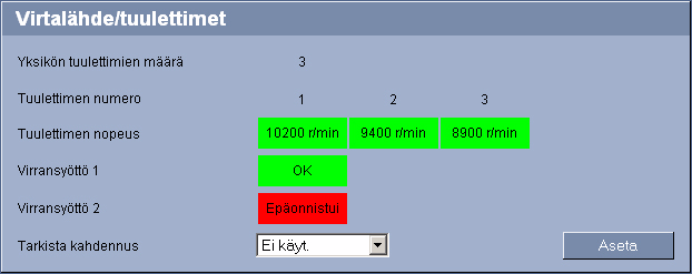 VIP X1600 Määrtys Web-selamella f 87 5.33 Järjestelmän tla VIP X1600 -moduuln käyttämä tallennuslatteta valvotaan.