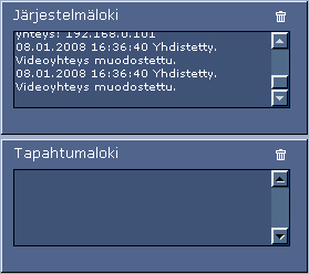 98 f Tomnta VIP X1600 6.2.9 Järjestelmälok ja tapahtumalok Järjestelmälok-kentässä on tetoja VIP X1600 -moduuln ja yhteyden tlasta. Vot tallentaa nämä vestt automaattsest (katso Kohta 5.