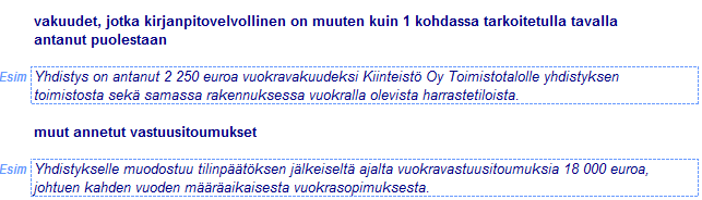 Kuva 14. Liitetiedot muista vakuuksista ja vastuusitoumuksista. Viimeiset liitetiedot Malliyhdistys Ry:llä koskivat henkilöstöä tilikaudella.