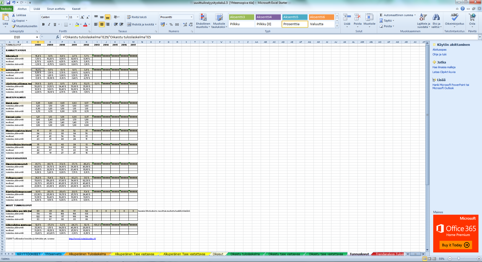 EXCEL-TYÖKALU