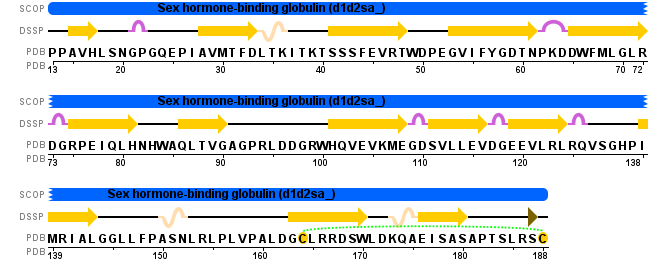 ligandille. (EMBL-EBI// UniProtKB/ Swiss-Prot, P04278; Grishkovskaya et al. 2002: 32086; Hammond et al. 2003: 196 sekä NCBI: SHBG.