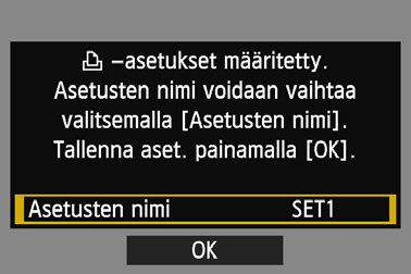 Yhteyden muodostaminen kameran tukiasematilan avulla 7 8 Määritä muut asetukset.