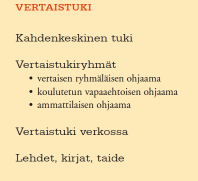 Vertaistuen muotoja