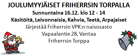 11 TOIMINTAAMME OVAT TUKENEET JA VAPAALALAISIA PALVELEVAT: FYSIOTERAPIA KOLEHMAINEN KY. Vapaalantie 2 A 8, puh 855 5482. Huom! yhdistyksen jäsenille 5 %n alennus.