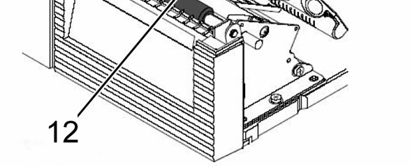Asennus ja koekäyttö 7.3 Nauhan asettaminen tulostimeen 1. Avaa tarrakoneiston kansi (1). 2. Aseta rullan sisäosa (2) nauhankeräysakselille (3).