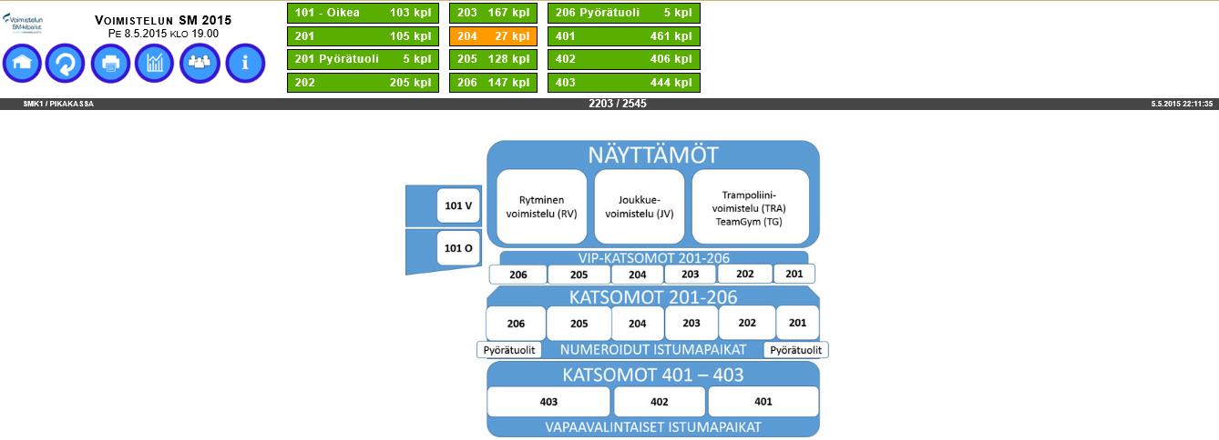 Valitse KATSOMO - Baronalla 200-sarja on numeroituja paikkoja ja 400-sarja