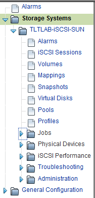 26 kuva 14: Järjestelmäpuu (5) Edellä olleissa kuvissa näkyy tässä työssä käytetty TLTLAB-iSCSI-SUN - verkkolevyjärjestelmä. Uuden laitteen lisäys tapahtuu Register -nappia painamalla.