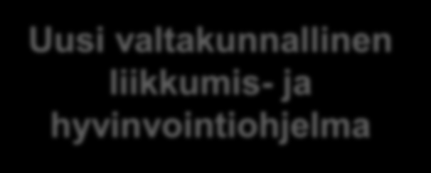 Pilottivaiheen kokonaisuus Uusi valtakunnallinen liikkumis- ja hyvinvointiohjelma Kehittämisen työvälineet ja oman työn dokumentointi Koko ohjelman