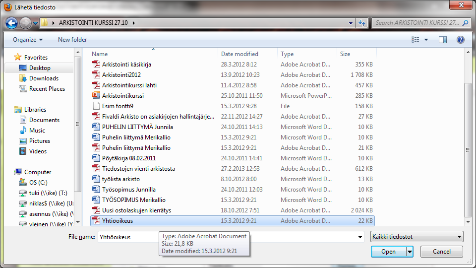 20 Valitaan haluttu tiedosto omalta koneelta,