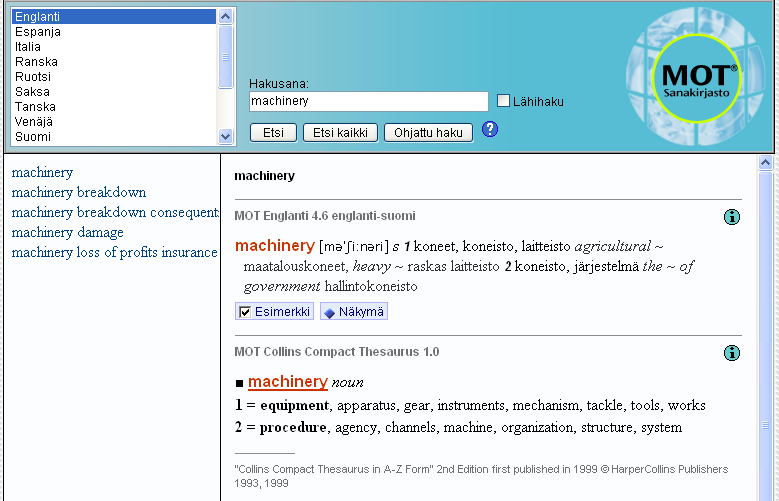 TTY:n ekirjasto: sanakirja NetMot-sanakirja