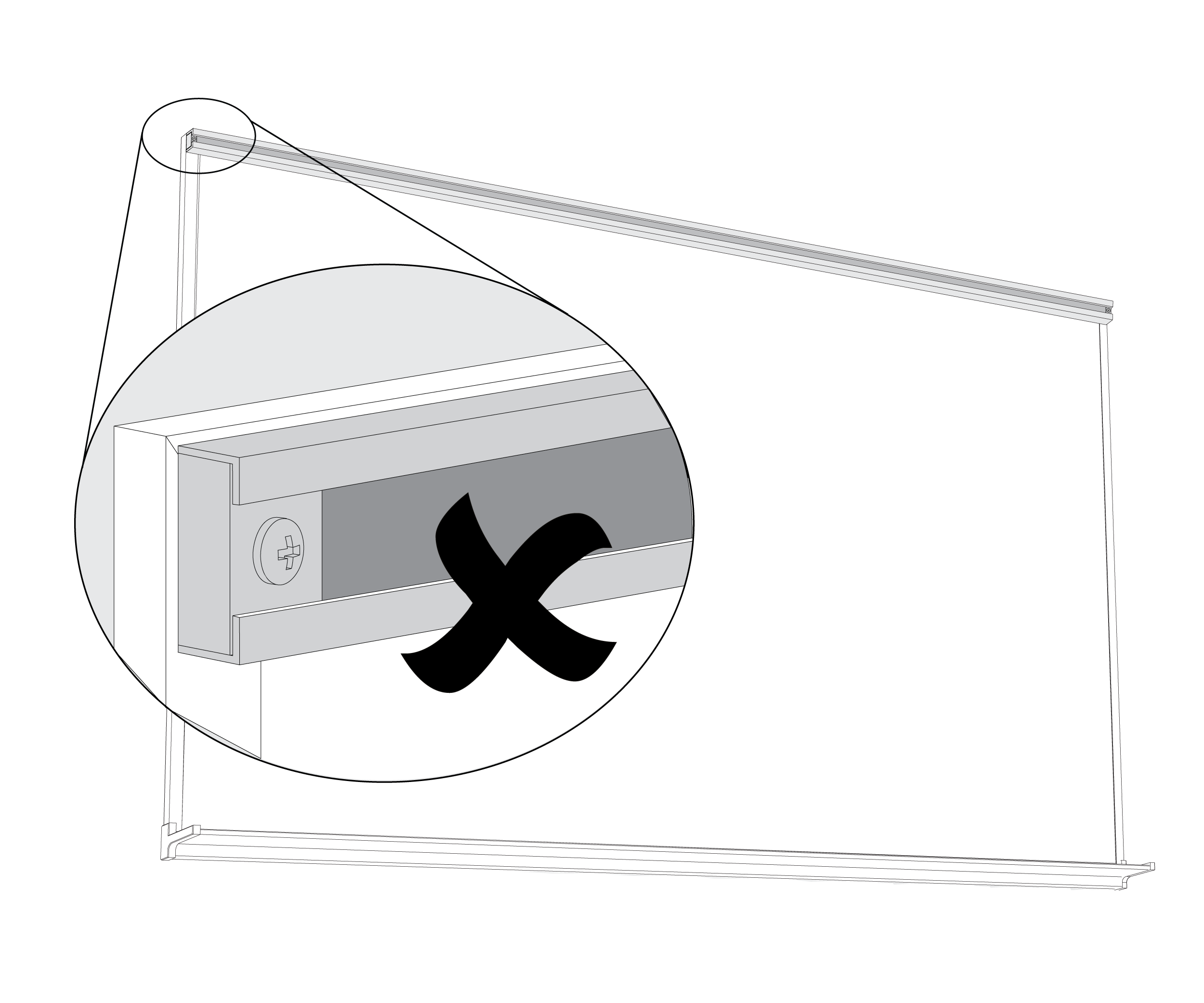 L U K U 2 Projektorin asentaminen Valitse kuivapyyhittävä taulu, jossa ei ole kehystä tai jonka kehyksen paksuus on enintään 3 mm taulun pinnasta.