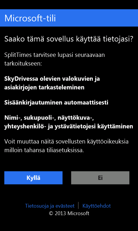 9. SkyDrive lähtölistat SkyDrive-palveluun ladattujen lähtölistojen haku aloitetaan painamalla Sign in -painiketta (katso kuva 15). 9.