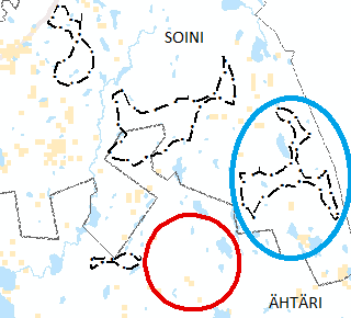 Kaavaluonnos Kaavaehdotus Ehdotusvaiheessa Alajärven ja Soinin rajalla sijaitsevaa Savonnevan sekä Soinin puolella sijaitsevan Korkeamaan tuulivoima-alueen rajauksia on