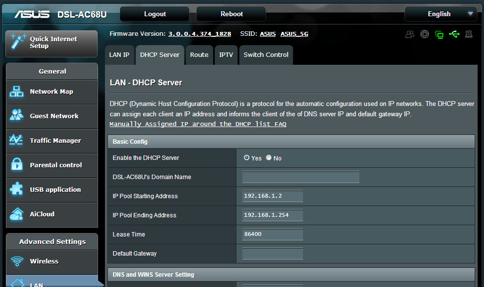 Lisäasetusten määrittäminen DHCP-palvelimen asettaminen Langaton reitittimesi käyttää DHCP-palvelinta IP-osoitteen automaattiseen määrittämiseen verkossasi.