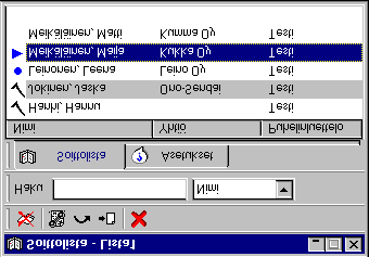 R-Phone käyttöohje 8.4.2005 TJK Tietolaite Oy 23 Kuva 20. Puhelinluettelon ominaisuudet. Soittolista Soittolista on kokoelma henkilöitä eri tietokannoista.