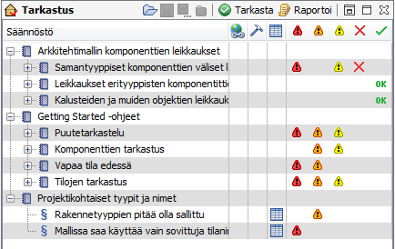 Excel-työkirja avautuu. Valitse rivit riviltä 2 eteenpäin, klikkaa Seuraava ja Valmis (kts. Kuva 42).