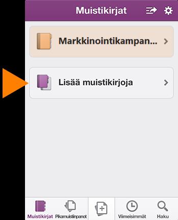 OneNote-sovelluksen käyttäminen Office 365 -muistikirjojen synkronointi Jos käytät joitain muistikirjoja säännöllisesti Office 365 SharePoint -sivustoissa, voit synkronoida ne iphoneen tai ipadiin