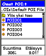 Peruskäyttö 3 2. Valitse määränpää... Paina GOTO -näppäintä. Paina Seuraavaksi sinun on valittava, missä pääluokassa sijaitsee POI, jonne haluat mennä.