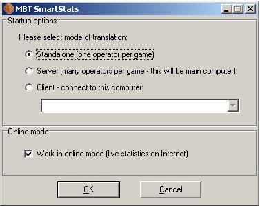 2 OTTELUVALMISTELUT Ottelun aloittaminen sisältää kaksi vaihetta: toimintatilan valinta: pidetäänkö tilastot yhdellä vai useammalla tietokoneella sekä onko kyseessä online-tilastointi (vai ei)