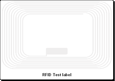 Luku 3: Tarran suunnittelu ja tulostus RFID-tagin antenni taustalla 7. Voit jatkaa älytarran suunnittelua muulla kuin RFID-datalla aiempien osien ohjeiden mukaisesti.