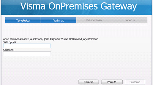 Työasema-asennuksen valinta. 10. Anna OnDemand Platform -alustan rekisteröintitietosi. Rekisteröintitietojen syöttö.