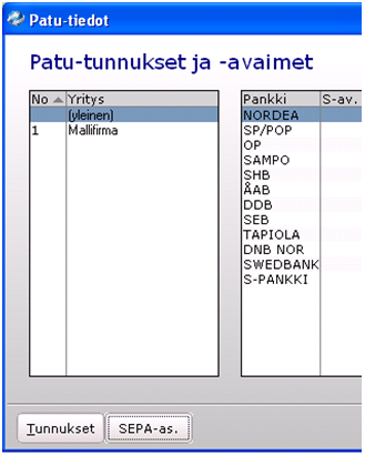 5 SEPA-toimintojen käyttöönotto Tässä luvussa kerrotaan määritykset, jotka tulee tehdä Visma Monipankissa SEPAtoimintojen käyttöönsaamiseksi. 5.