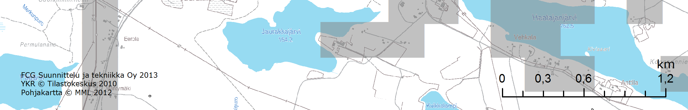 FCG SUUNNITTELU JA TEKNIIKKA OY Loppuraportti 4.12.2013 7 (30) Kuva 3. Väestömuutos Kuhmon keskustaajamassa vuosien 2000-2012 välisenä aikana (YKR SYKE ja Tilastokeskus, pohjakartta MML).