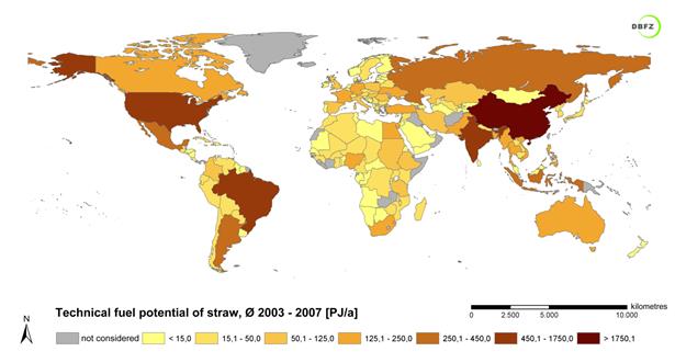 Palmuöljytuotannon tähteet teoreettinen potentiaali yli 260 000 PJ/a Malesia ja Indonesia.