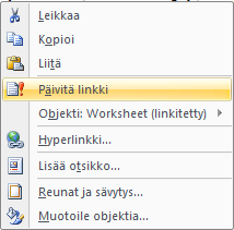 Liitettyäsi tiedot Word-asiakirjaan näet seuraavan kuvan mukaisen tilanteen. Kuva 280 Linkitetyt tiedot kelluvat nyt Word asiakirjan päällä.