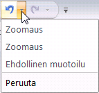 Kumoa - Toista toiminnot Excel 2007 Kaikkiin tietokoneohjelmiin on rakennettu Kumoa (Undo) -toiminto.