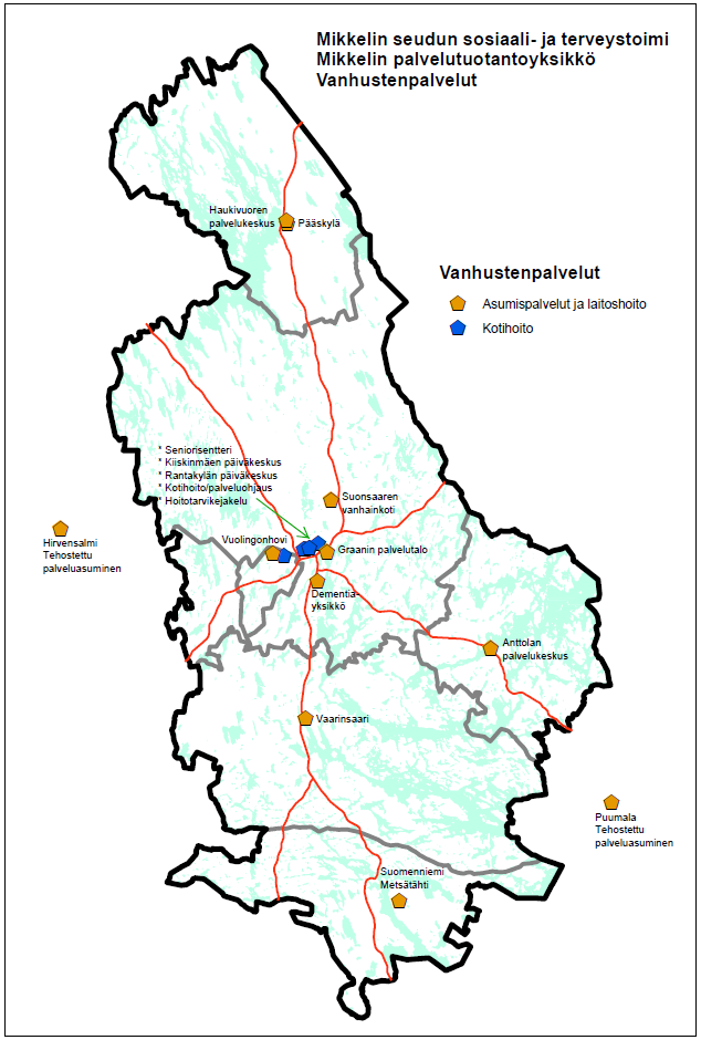 25 3. Nykyinen palveluverkko ja väestörakenne Palveluverkko Vanhuspalvelut (oma tuotanto) Bruttokulut, n. Asumispalvelut ja laitoshoito Haukivuoren palvelukeskus 2 milj. Pääskylä 0,2 milj.