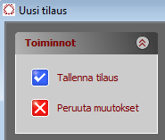 Tuotteet-listaa voidaan ryhmitellä aakkosjärjestykseen laskevasti tai nousevasti klikkaamalla Nimiriviä. Tuotteet-listan yläosan Etsi-toiminnon avulla voidaan usealla eri tavalla hakea tuotteita.