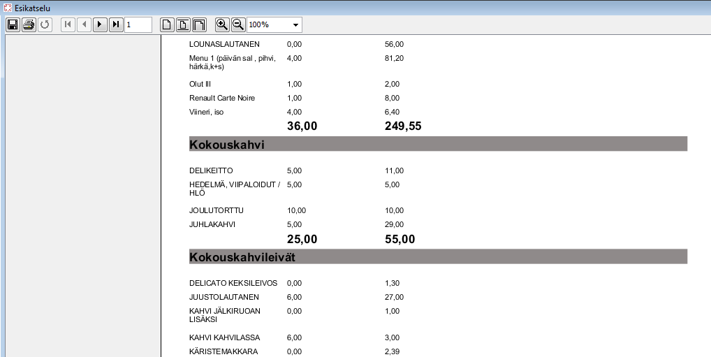 Koontiin voidaan edellä mainittujen tietojen lisäksi valita myös muita eritteleviä tietoja esim. tuote tai yhtiö (konserni). Erittely voidaan tehdä myös ryhmittelyn avulla. 4.3.