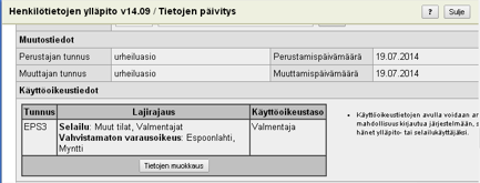 Vastuuhenkilölle annetaan käyttäjätunnus ja salasana.