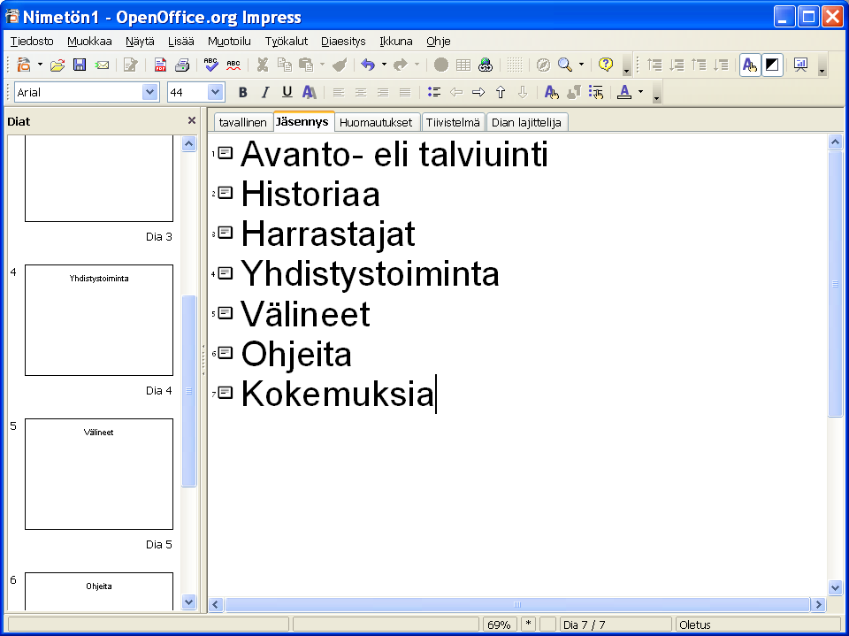 Matti Jaakkola 02.05.2007 Sivu 13 (18) Harjoitus 3: harrastuksesi Harjoitus perustuu kaikkiin pikaoppaan osan ESITYSGRAFIIKKA kappaleisiin. Tee esitys jostakin omasta harrastuksestasi.