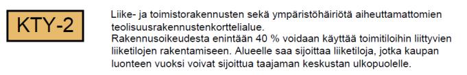 - erikoistavarakaupa n liiketilojen määrää rajoitetaan kaavamääräyksellä 40 %:iin kerrosalasta.