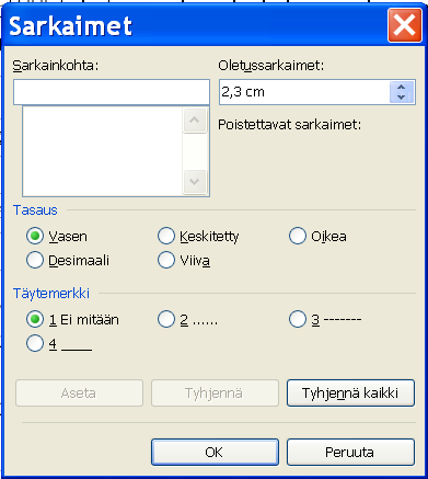 3. Kirjoitetaan seuraava teksti tai luku. 4. Toistetaan kohtia 2 ja 3, kunnes ensimmäinen rivi on kirjoitettu. Ms Word 2003 5. Jos rivistä halutaan oma kappale, painetaan rivin lopussa Enter.