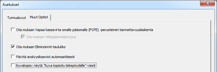 Tilikausi Pisin yhteinen kausi Kaudet on summattu tilikausiksi, riiippumatta lähdetiedostojen jaksotusvalinnoista. Lähdetiedostojen kaudet määräävät konsolidoidun tiedoston kaudet.