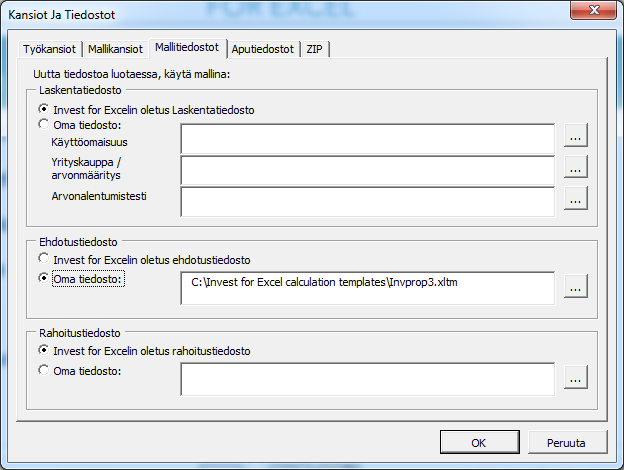 Takaisin Invest for Excel-valikkoon pääset valitsemalla Excel-valikkoon liitetyn valinnan Invest.