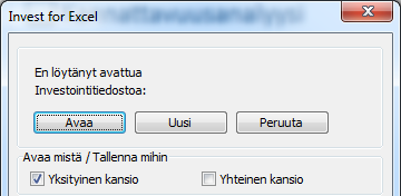 3 Tietojen syöttö 3.1 Perustiedot sivu Investointilaskelman teko aloitetaan perustietojen syöttämisellä. Valitse Invest valikosta Syöttö kohta Perustiedot tai paina Kotiruudun Perustiedot -nappia.