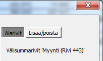 3.2.8.2 Muokkaa rivierittelyä Painamalla -nappia avaat valintaikkuna. Muokkaa optio on valittuna oletuksena. Voit muutta rivien lukumäärää Muokkaa-toiminnolla.